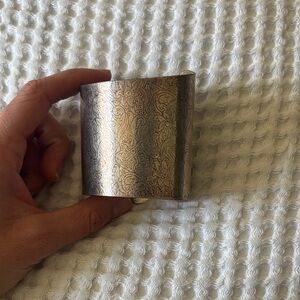 Engraved Silver western Cuff Bracelet